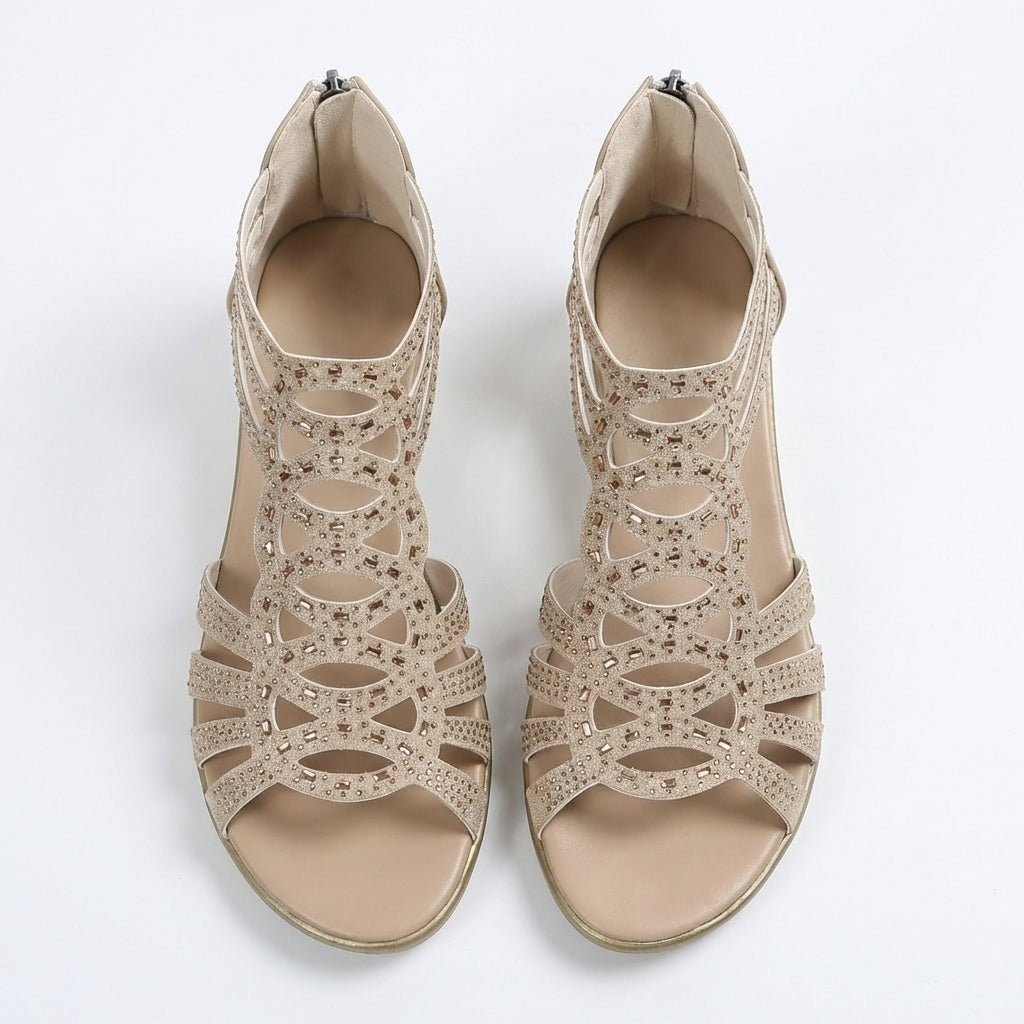 Sandalen dames | Sleehak sandalen met strass details