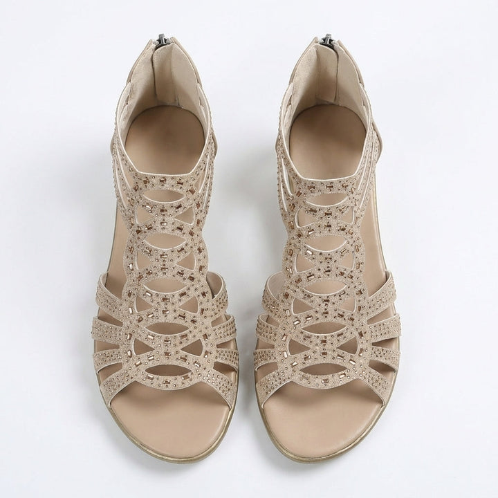 Sandalen dames | Sleehak sandalen met strass details