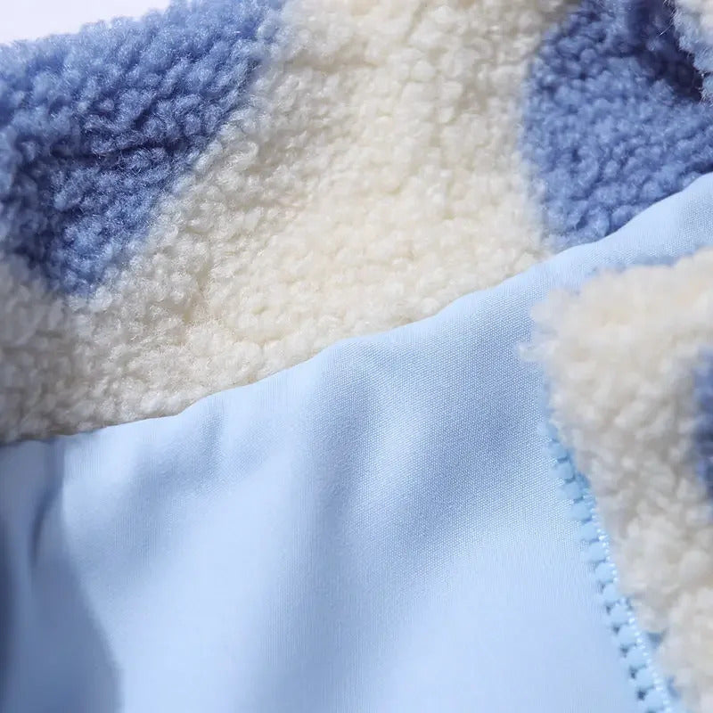 Dames winterjas | Reversible jas met hartenprint