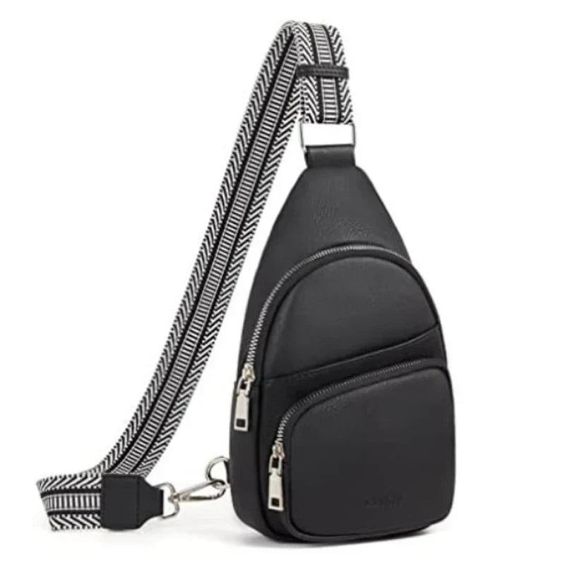 Dames leren crossbody schoudertas met verstelbare band