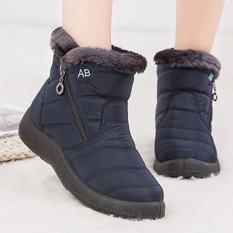 Dames lage boots | Winter enkellaarsjes met bontvoering