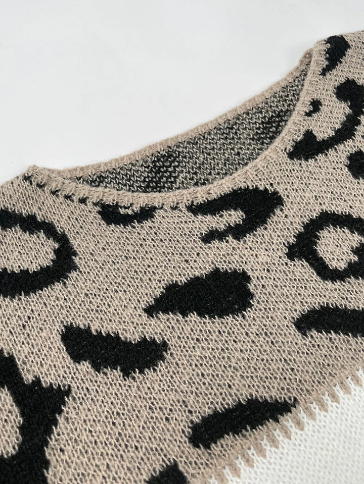 Laine | Dames gebreide trui met luipaardprint | Comfortabel & trendy