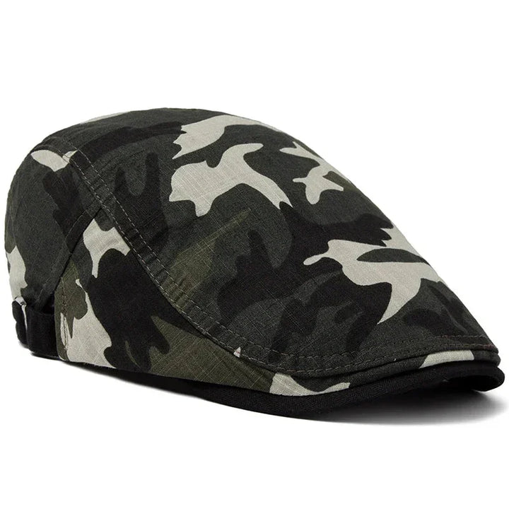 Wexford Camouflage Baret | Lichtgewicht platte zomerpet van katoen linnen
