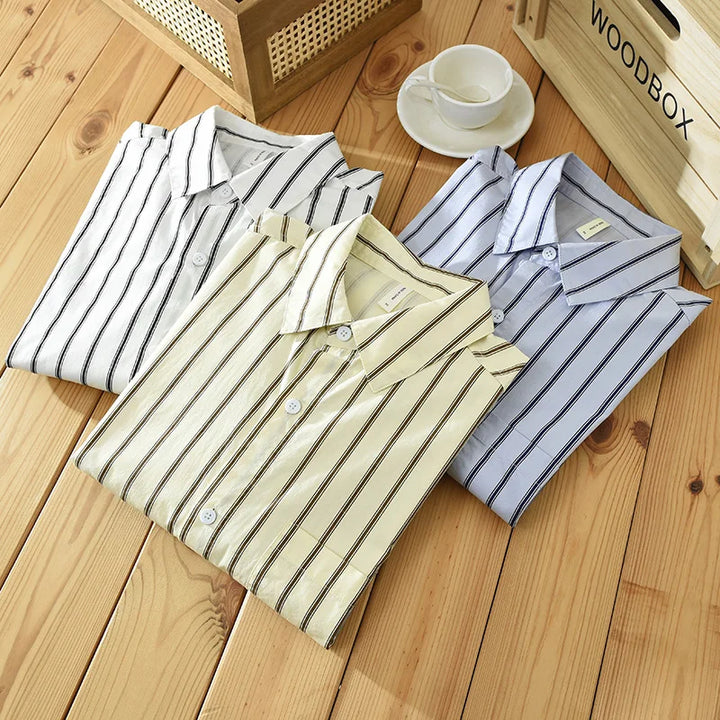 StripeSoft | Katoenen longsleeve met streeppatroon