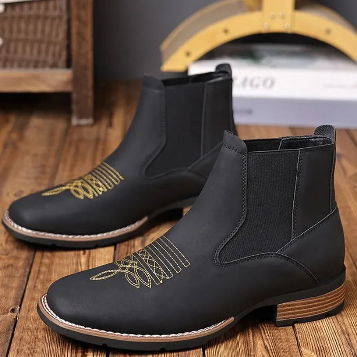 HeritageCobbler | Leren chelseaboots met borduursel