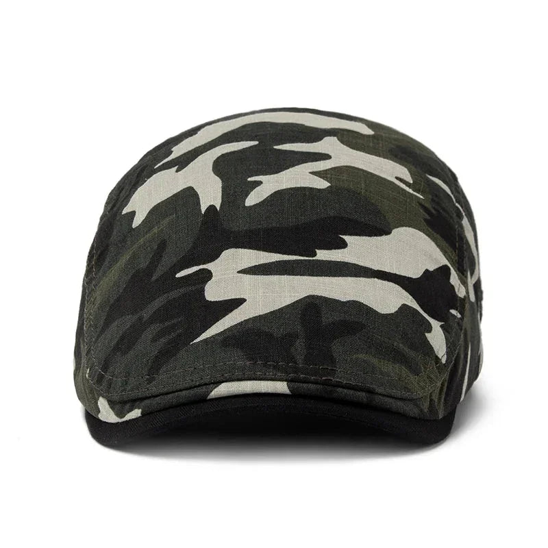 Wexford Camouflage Baret | Lichtgewicht platte zomerpet van katoen linnen