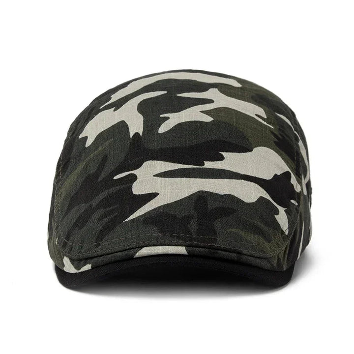 Wexford Camouflage Baret | Lichtgewicht platte zomerpet van katoen linnen