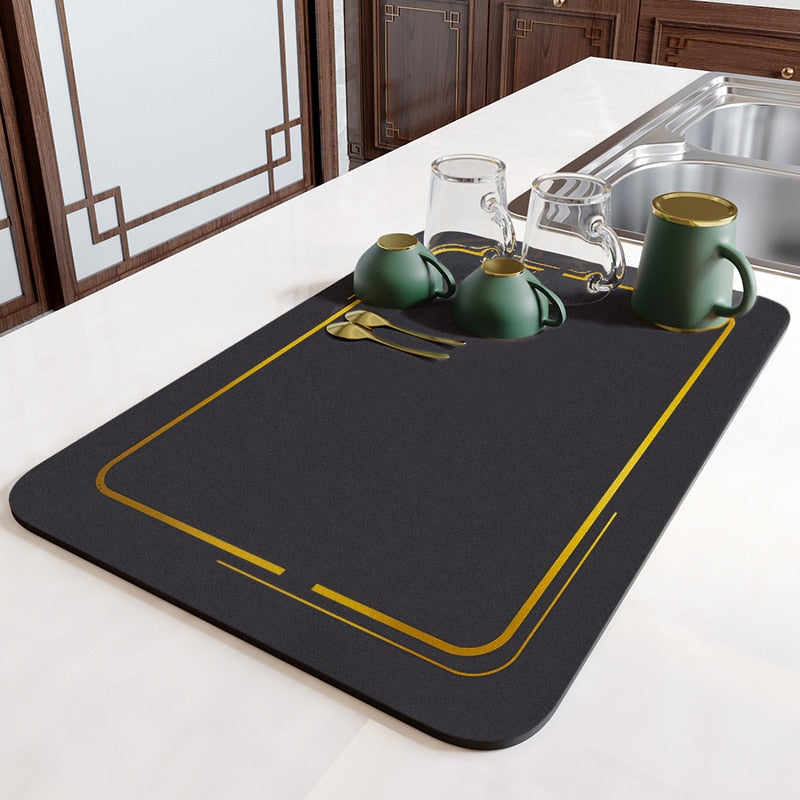 DryGuard Mat | Grote keukenafdruipmat waterabsorberend en anti‑slip