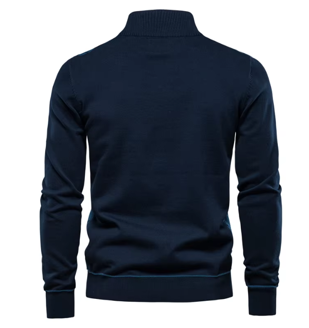 Heren half-zip trui met ruitpatroon – stijlvol en comfortabel
