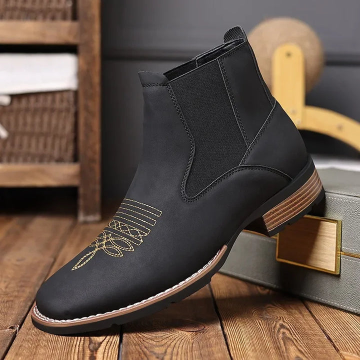HeritageCobbler | Leren chelseaboots met borduursel