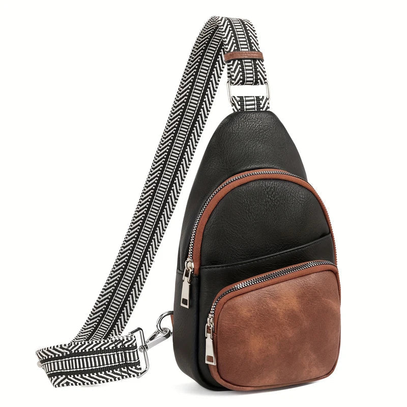 Dames leren crossbody schoudertas met verstelbare band
