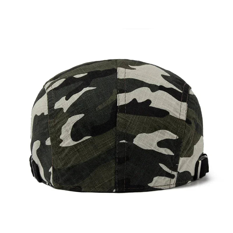 Wexford Camouflage Baret | Lichtgewicht platte zomerpet van katoen linnen