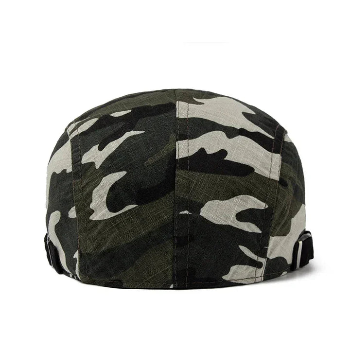 Wexford Camouflage Baret | Lichtgewicht platte zomerpet van katoen linnen