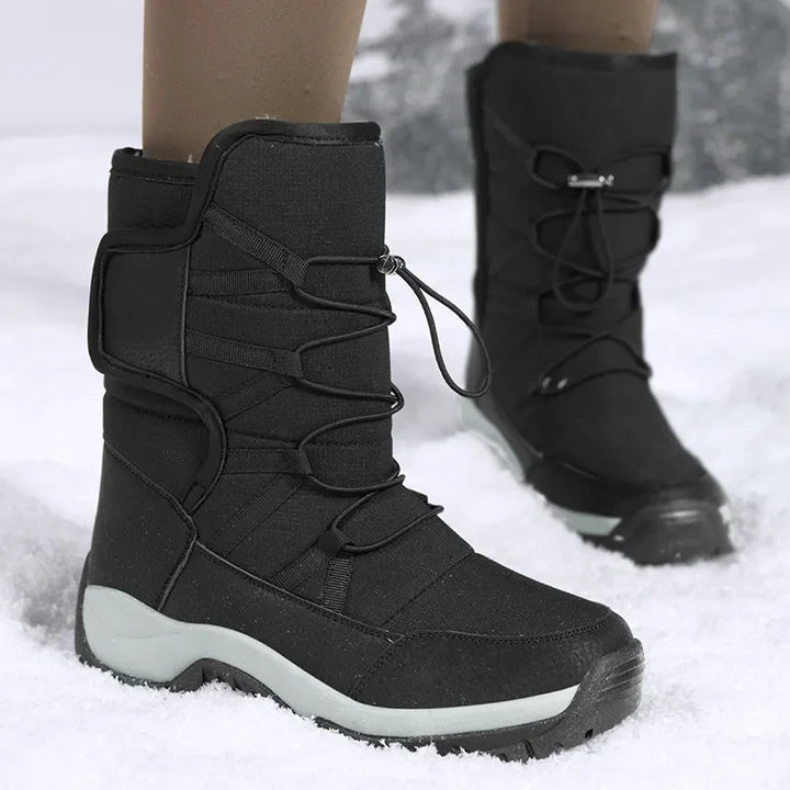 Heren snowboots | Zwarte waterdichte winterlaarzen met voering