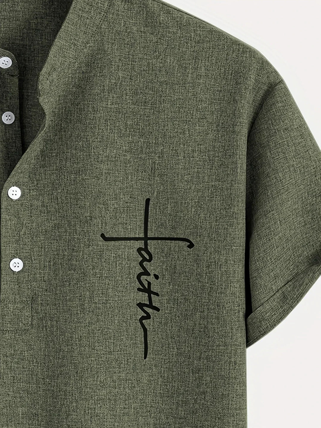 Shirt heren | Henley shirt met korte mouw en knopen