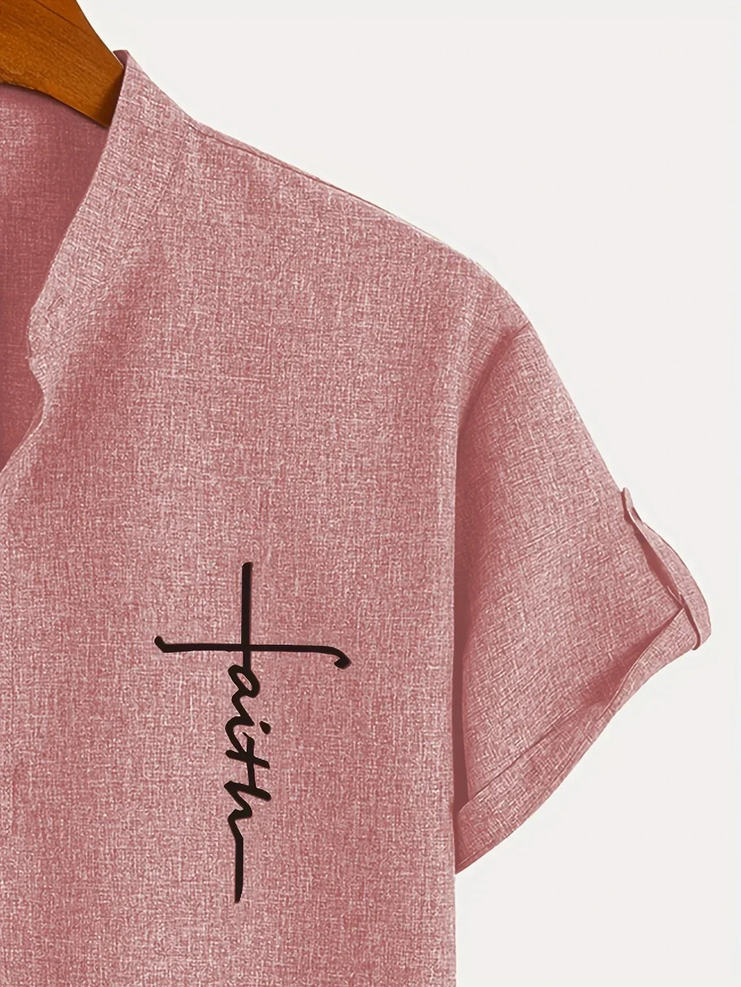 Shirt heren | Henley shirt met korte mouw en knopen