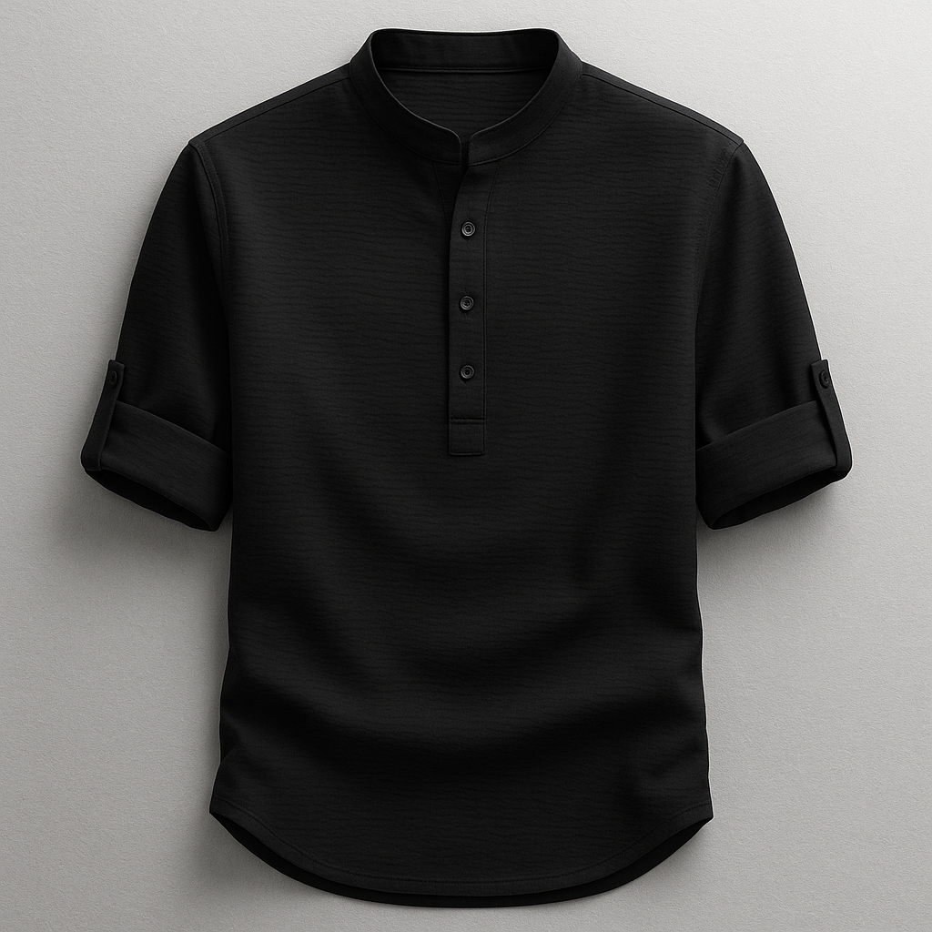 Shirt heren | Shirt met lange mouw en knoopsluiting