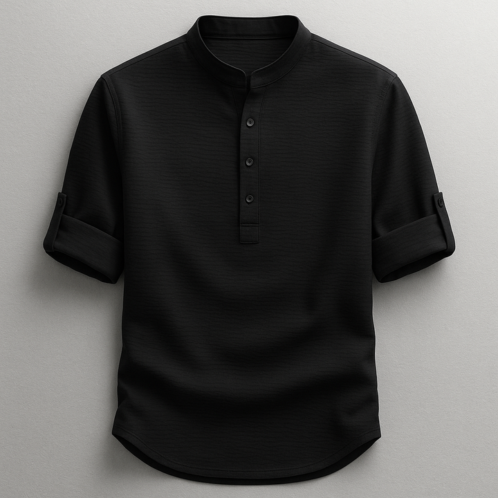 Shirt heren | Shirt met lange mouw en knoopsluiting