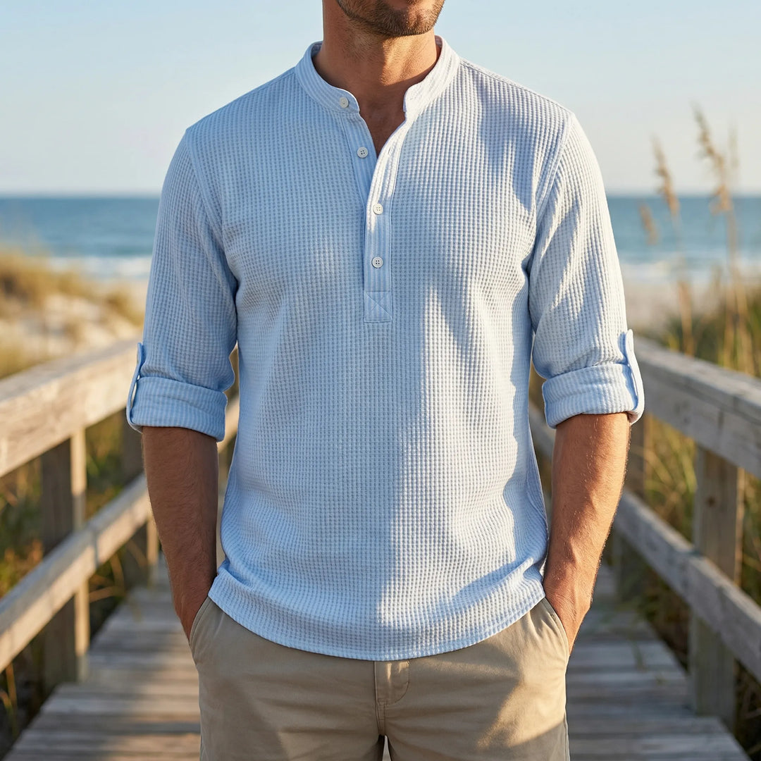 Shirt heren | Shirt met lange mouw en knoopsluiting