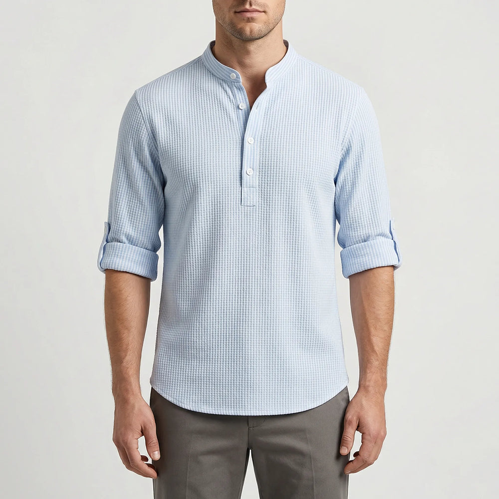 Shirt heren | Shirt met lange mouw en knoopsluiting