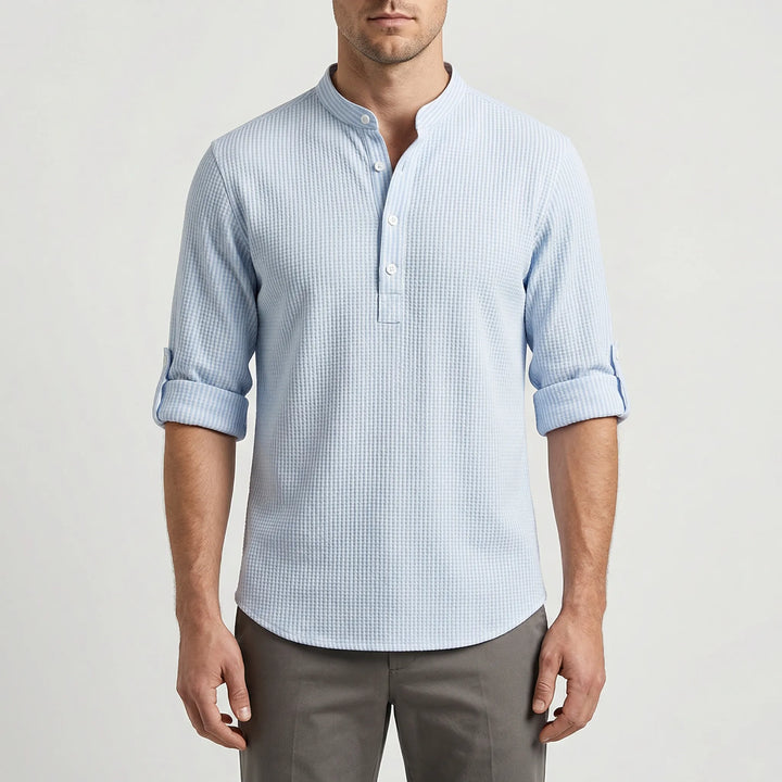 Shirt heren | Shirt met lange mouw en knoopsluiting