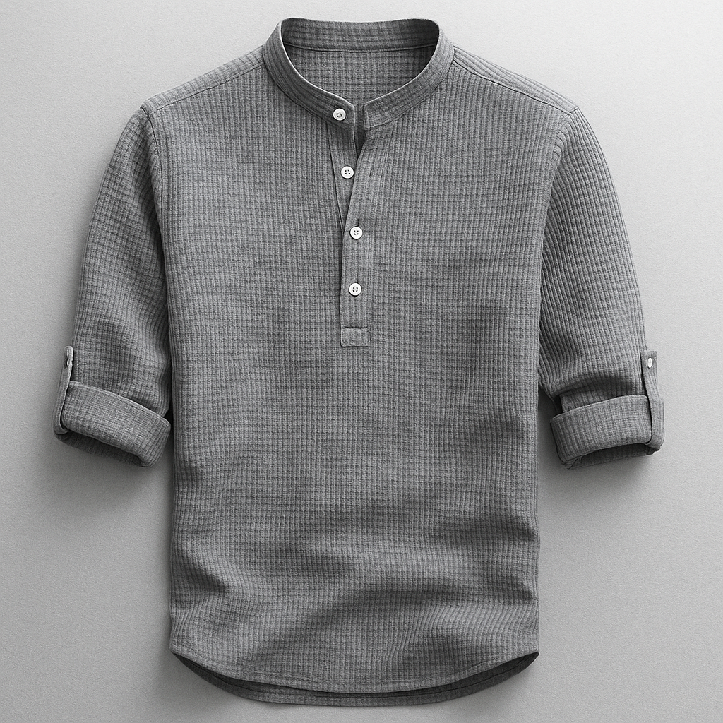 Shirt heren | Shirt met lange mouw en knoopsluiting