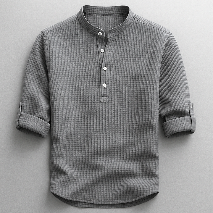 Shirt heren | Shirt met lange mouw en knoopsluiting