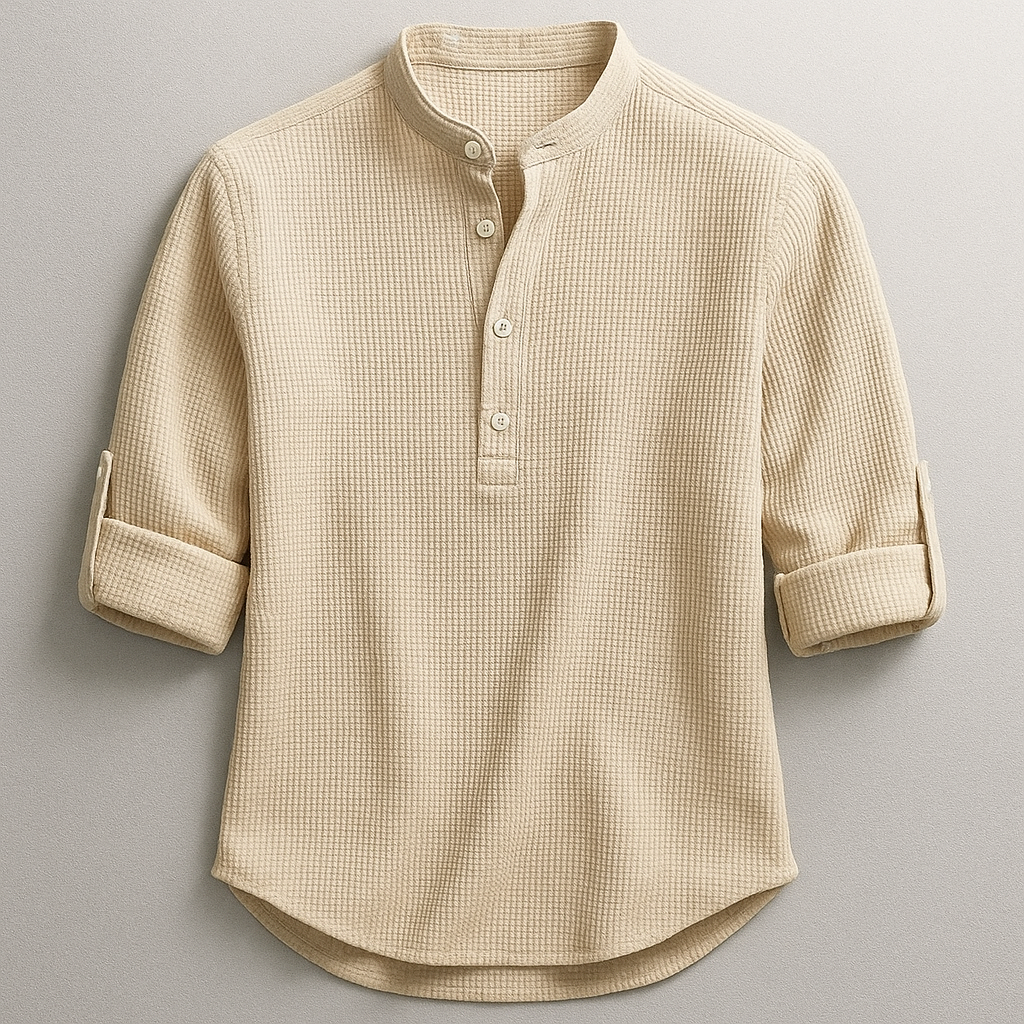 Shirt heren | Shirt met lange mouw en knoopsluiting