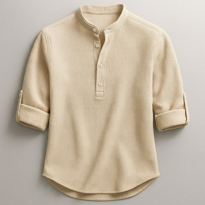 Shirt heren | Shirt met lange mouw en knoopsluiting