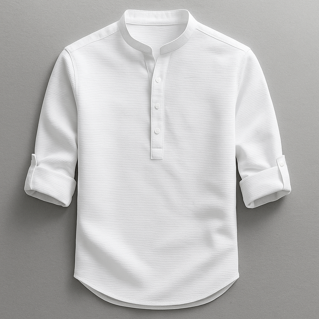 Shirt heren | Shirt met lange mouw en knoopsluiting