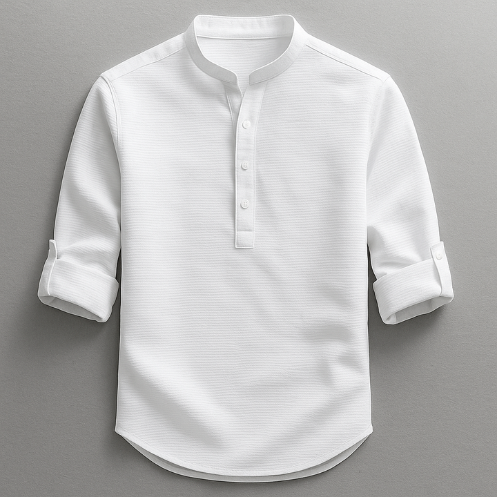 Shirt heren | Shirt met lange mouw en knoopsluiting