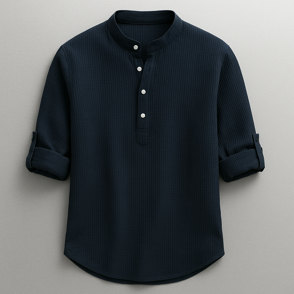 Shirt heren | Shirt met lange mouw en knoopsluiting