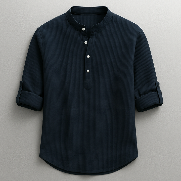 Shirt heren | Shirt met lange mouw en knoopsluiting