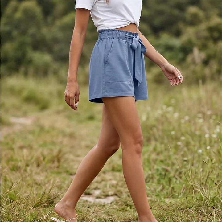 Short dames | High waist zomer short met strik