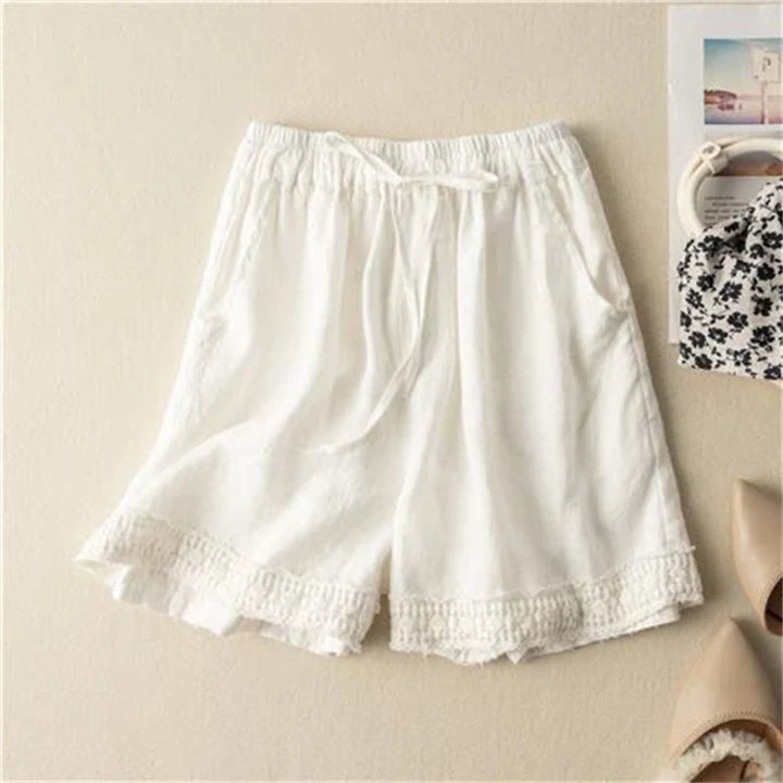 Short dames | Luchtige zomer short met kanten details