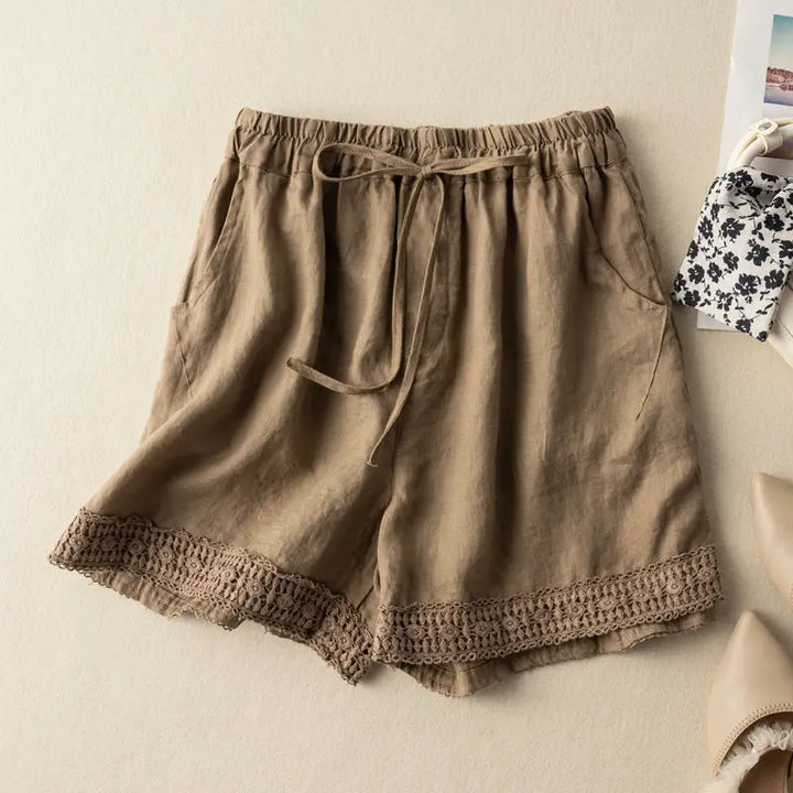 Short dames | Luchtige zomer short met kanten details