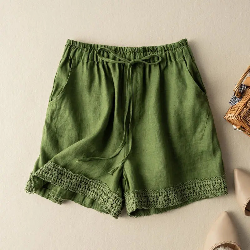 Short dames | Luchtige zomer short met kanten details