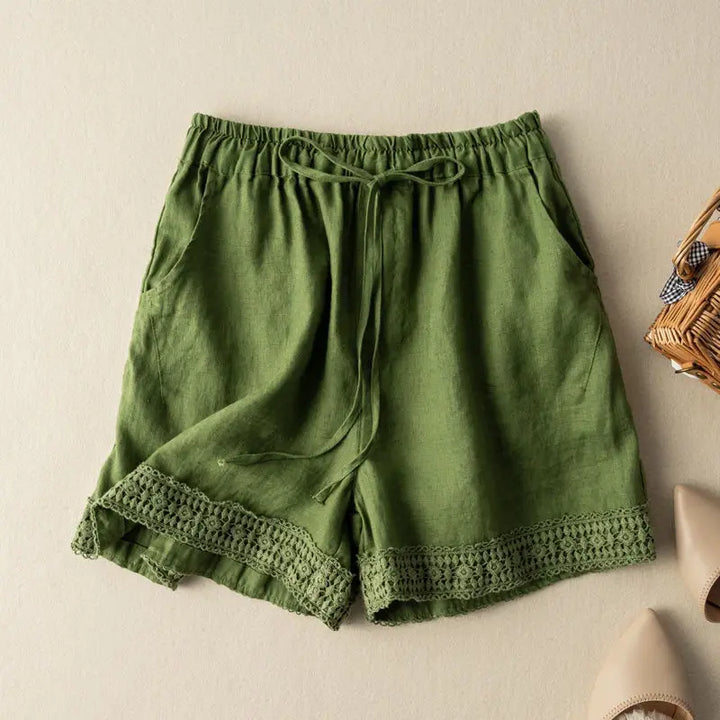 Short dames | Luchtige zomer short met kanten details