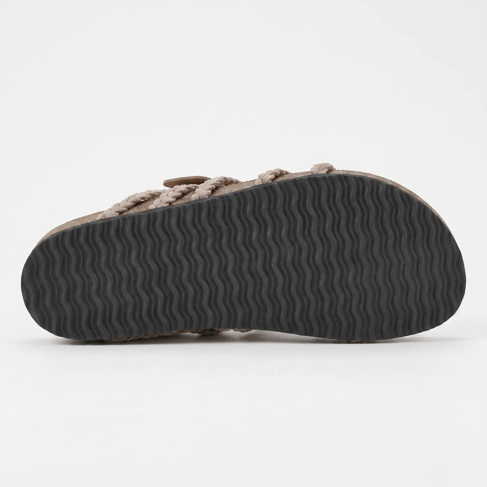 Slippers dames | Gevlochten teenslippers met verstelbare gesp