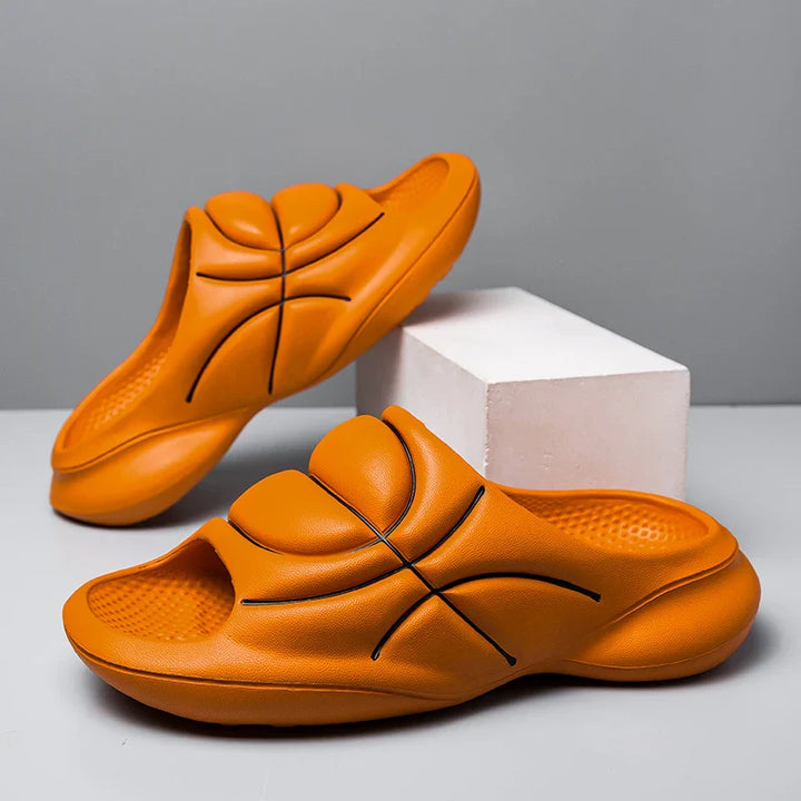 Slippers heren | Basketbal slides met dikke zool en comfort