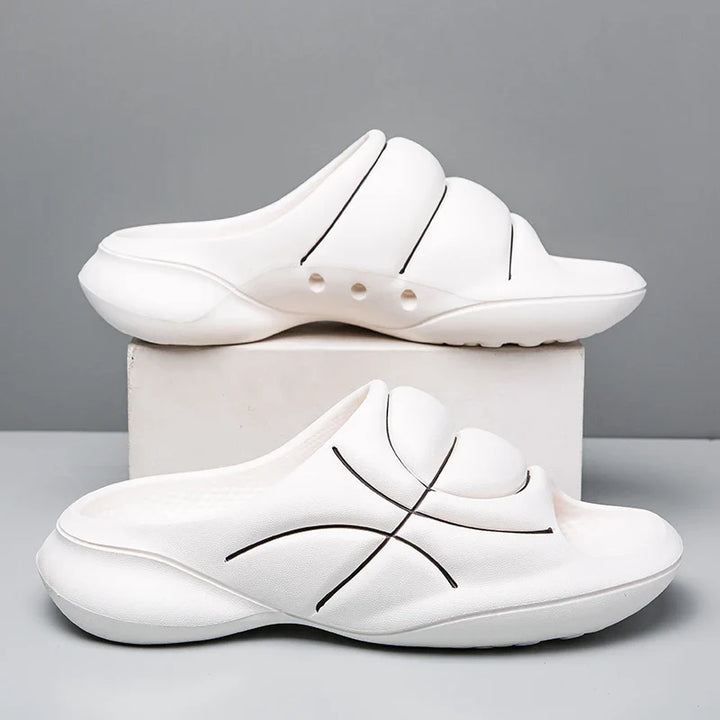 Slippers heren | Basketbal slides met dikke zool en comfort