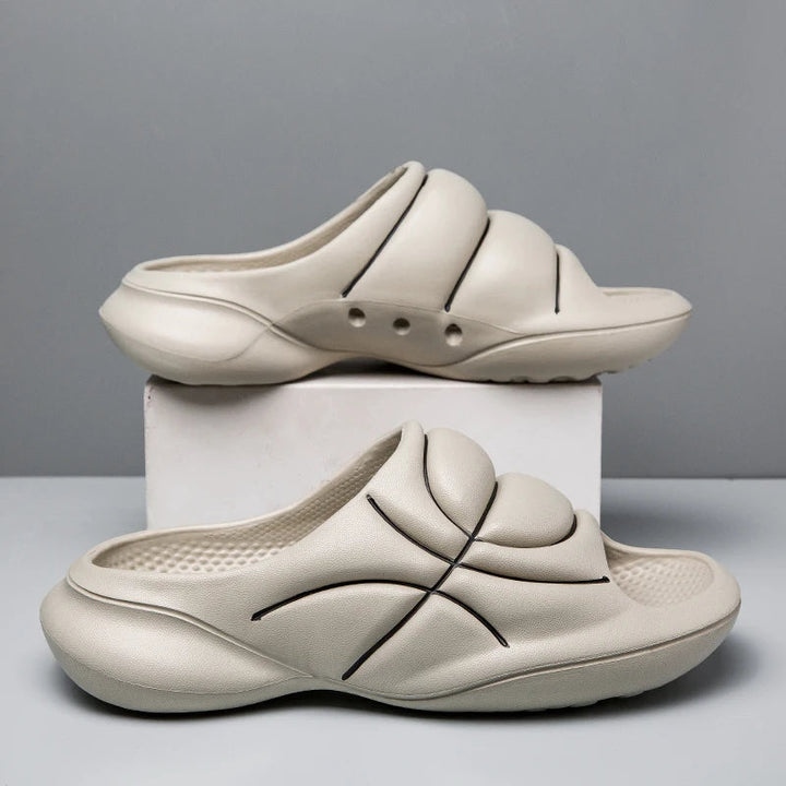 Slippers heren | Basketbal slides met dikke zool en comfort