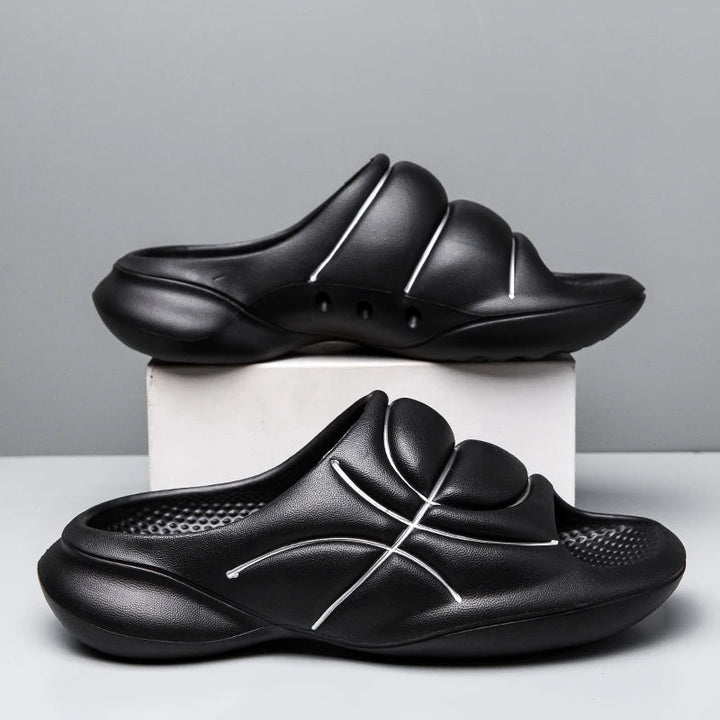 Slippers heren | Basketbal slides met dikke zool en comfort