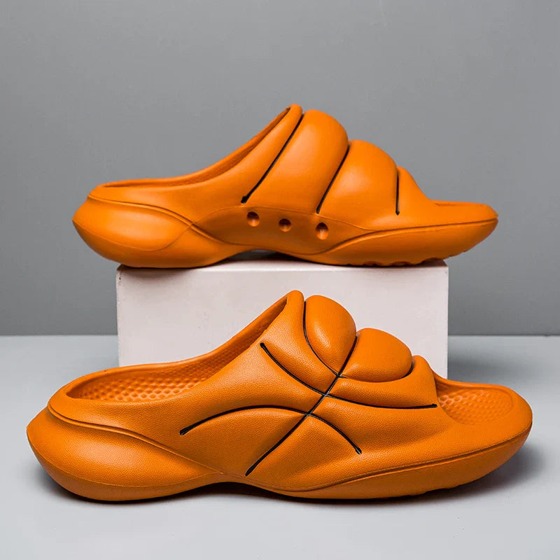 Slippers heren | Basketbal slides met dikke zool en comfort
