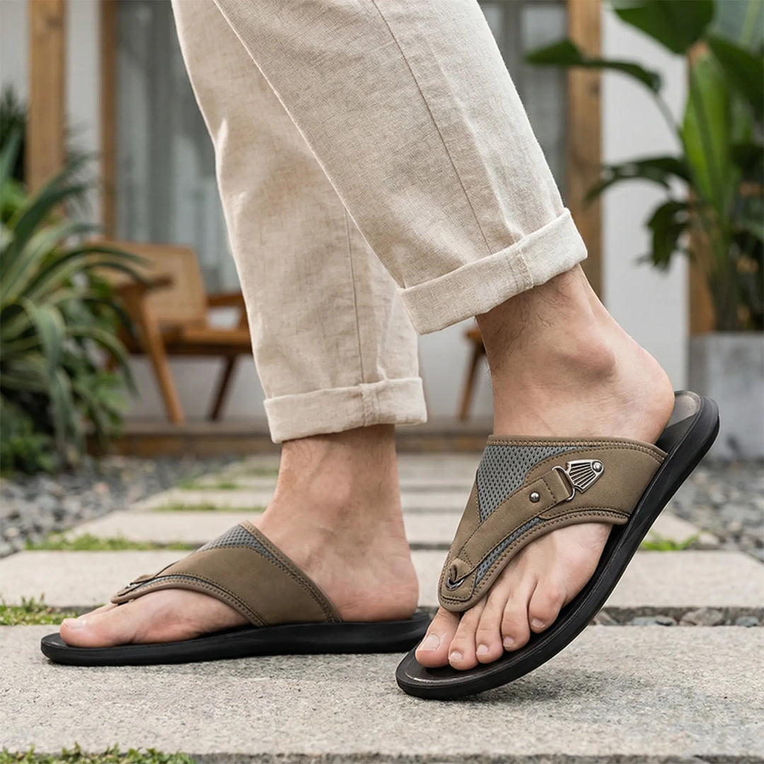 Slippers heren | Comfortabele slides met brede band