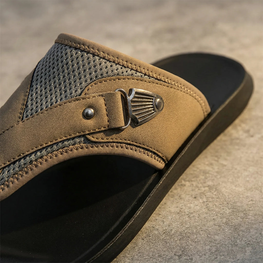 Slippers heren | Comfortabele slides met brede band