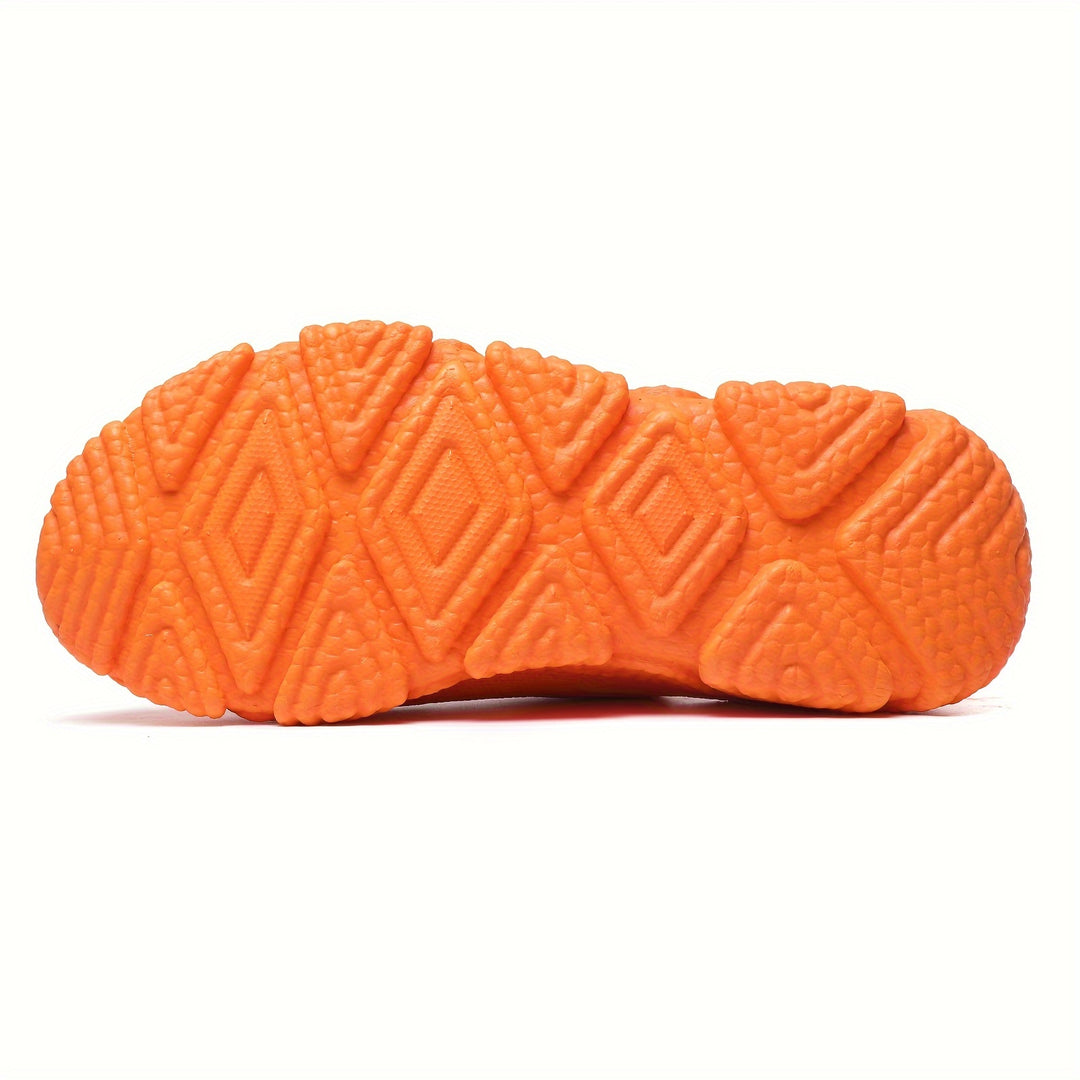 Sneakers | Oranje sneakers met ademend knit design