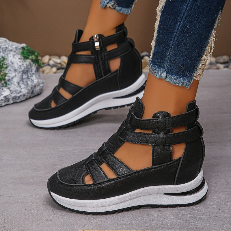 Sneakers dames | Open hoge sneakers met sleehak