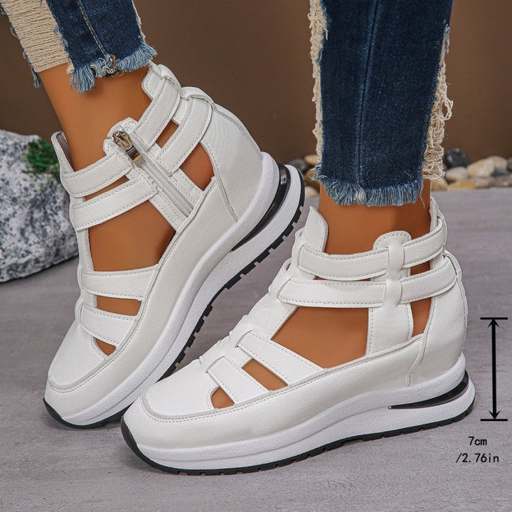 Sneakers dames | Open hoge sneakers met sleehak