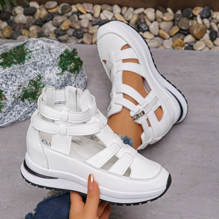 Sneakers dames | Open hoge sneakers met sleehak